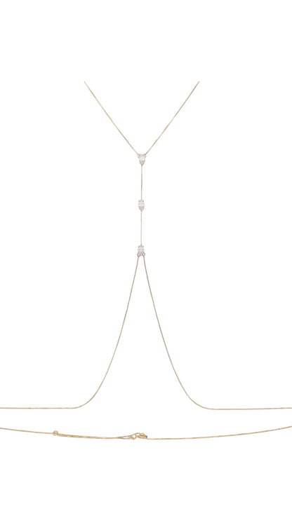 Afrodite Triple Diamond Bodychain - Nisi Jewelry - Delux Jewels  Luxury jewelry  Fine jewelry  Designer jewelry  High-end jewelry  Premium jewelry  Elegant jewelry Diamond rings  Gold necklaces  Gemstone earrings  Luxury bracelets  Statement jewelry  Wedding bands  Engagement rings  Custom jewelry Buy luxury jewelry online  Affordable luxury jewelry  Handmade fine jewelry  Jewelry for gifts  Unique jewelry pieces  Jewelry store online